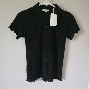 Vince Black Textured Shirt
